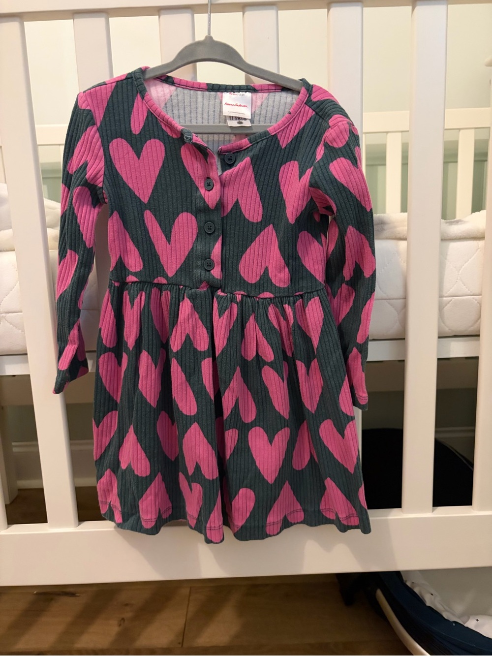 Hanna Andersson long sleeve heart dress 3T